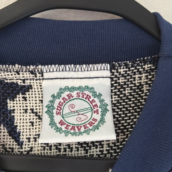 Sugar Street Weavers Americana Sweater Cotton Pullover Red White Blue One Size - Picture 6 of 10